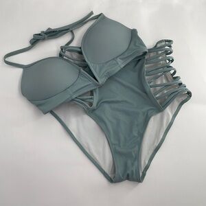 Victoria's Secret PINK Women's Blue Bikinis-and-tankini-sets Top size S Bottom M